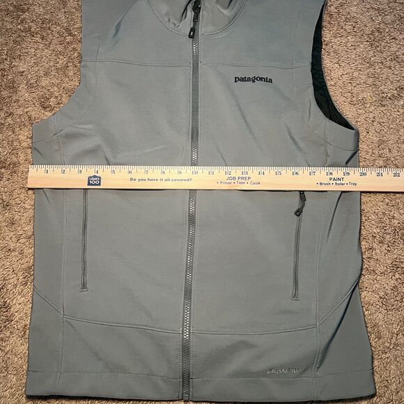 Patagonia Vest Mens M Gray Adze Polartec Windbloc Fleece Grid Hike Gorp - Picture 4 of 5